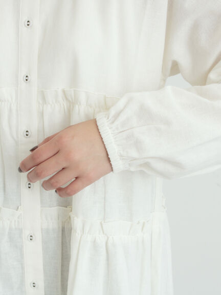 柄アソートティアードフリルチュニック（オフホワイト/ブラック/ピンク/ベージュ）｜Samansa Mos2（サマンサ モスモス）通販