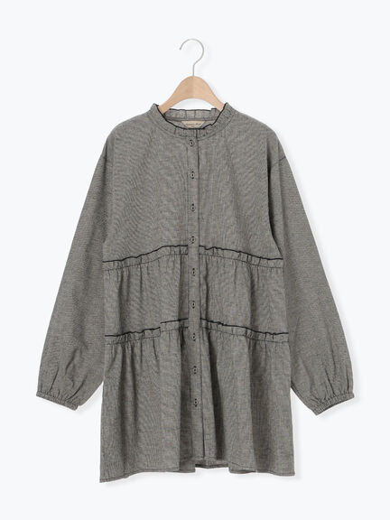 柄アソートティアードフリルチュニック（オフホワイト/ブラック/ピンク/ベージュ）｜Samansa Mos2（サマンサ モスモス）通販