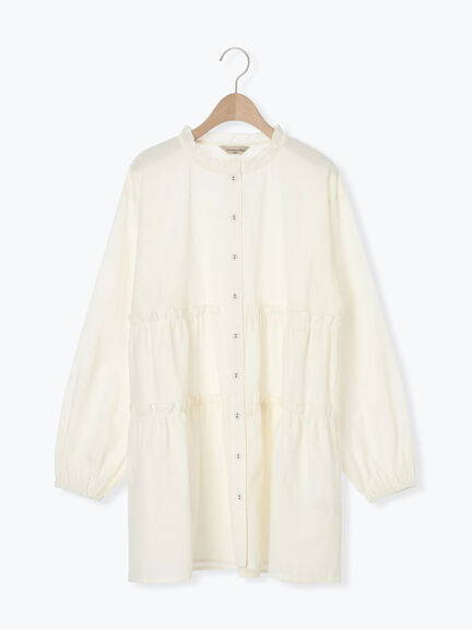 柄アソートティアードフリルチュニック（オフホワイト/ブラック/ピンク/ベージュ）｜Samansa Mos2（サマンサ モスモス）通販