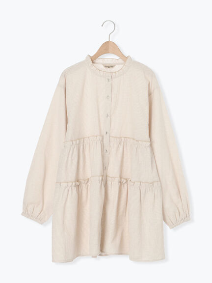 柄アソートティアードフリルチュニック（オフホワイト/ブラック/ピンク/ベージュ）｜Samansa Mos2（サマンサ モスモス）通販