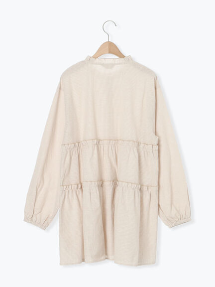 柄アソートティアードフリルチュニック（オフホワイト/ブラック/ピンク/ベージュ）｜Samansa Mos2（サマンサ モスモス）通販