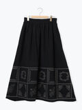 裾モチーフ刺繍ギャザースカート（ブラック）｜Samansa Mos2（サマンサ モスモス）通販