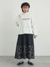 裾モチーフ刺繍ギャザースカート（オフホワイト/ブラック/ブルー）｜Samansa Mos2（サマンサ モスモス）通販