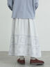 裾モチーフ刺繍ギャザースカート（オフホワイト/ブラック/ブルー）｜Samansa Mos2（サマンサ モスモス）通販