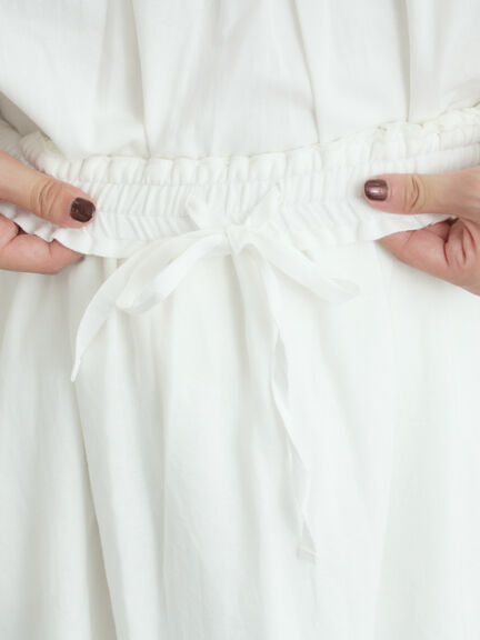 裾モチーフ刺繍ギャザースカート（オフホワイト/ブラック/ブルー）｜Samansa Mos2（サマンサ モスモス）通販