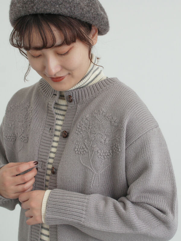 ◎刺繍カーディガン（グレー）｜Samansa Mos2（サマンサ モスモス）通販