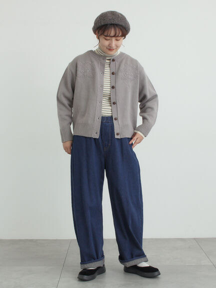 ◎刺繍カーディガン（グレー/ブラウン/キナリ）｜Samansa Mos2（サマンサ モスモス）通販