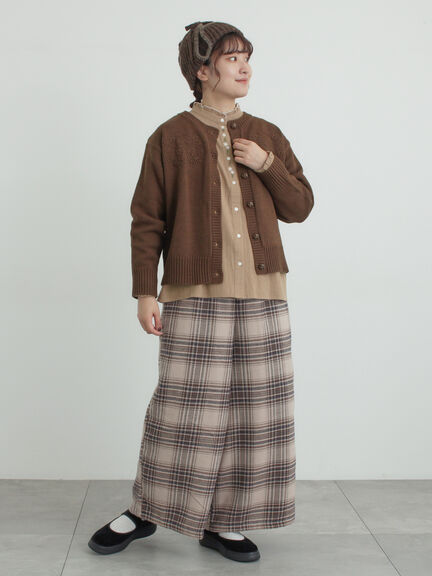 ◎刺繍カーディガン（グレー/ブラウン/キナリ）｜Samansa Mos2（サマンサ モスモス）通販