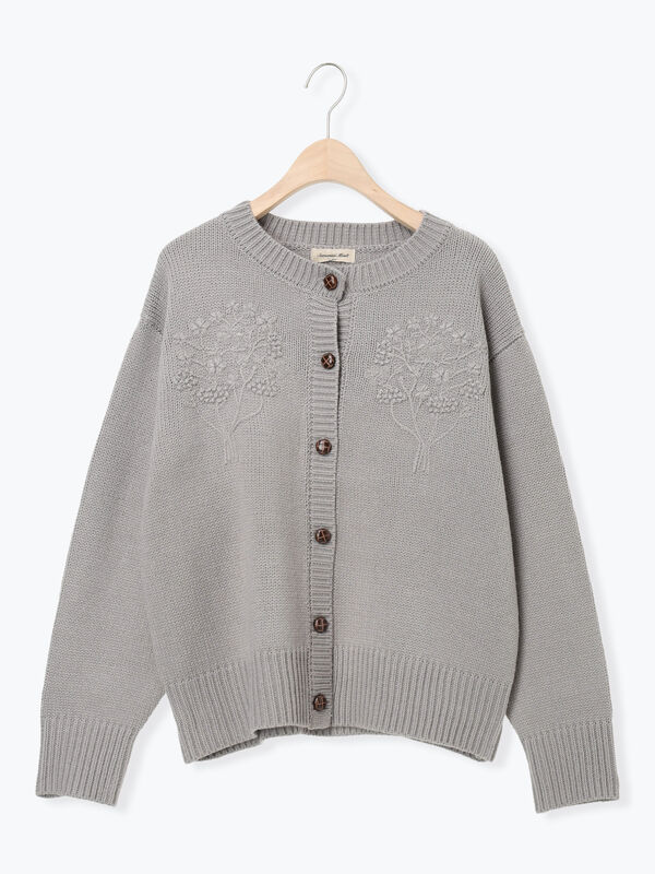 ◎刺繍カーディガン（グレー/ブラウン/キナリ/トップス/カーディガン