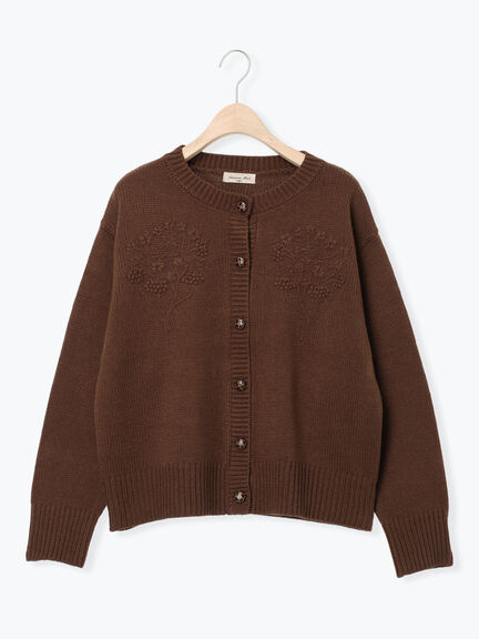 ◎刺繍カーディガン（グレー/ブラウン/キナリ）｜Samansa Mos2（サマンサ モスモス）通販