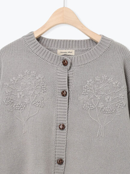 ◎刺繍カーディガン（グレー/ブラウン/キナリ）｜Samansa Mos2（サマンサ モスモス）通販