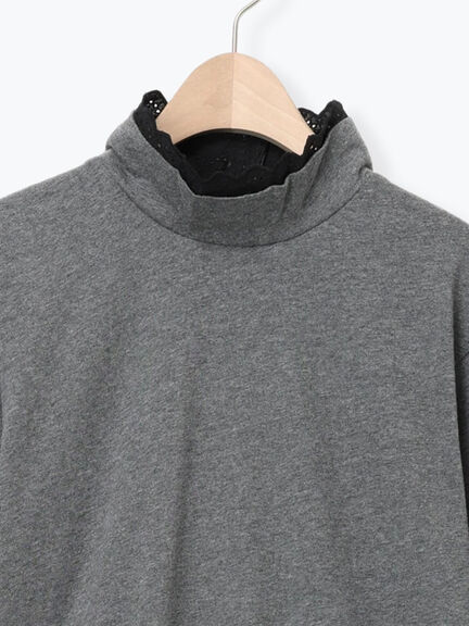 【保温加工】衿レース重ね着風タートルインナー（オフホワイト/チャコールグレー/ピンク/ベージュ）｜Samansa Mos2（サマンサ モスモス）通販