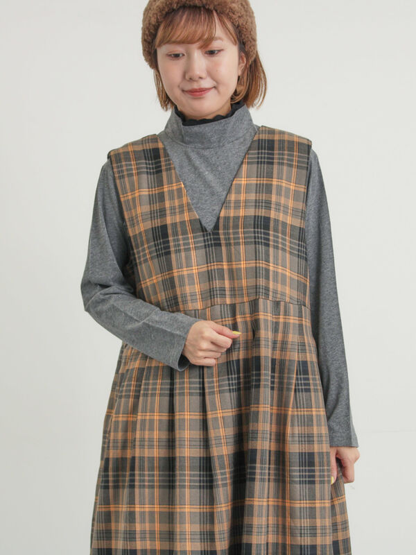 セール】 【保温加工】衿レース重ね着風タートルインナー（オフ