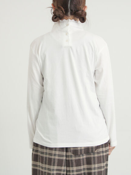 【保温加工】衿レース重ね着風タートルインナー（オフホワイト/チャコールグレー/ピンク/ベージュ）｜Samansa Mos2（サマンサ モスモス）通販