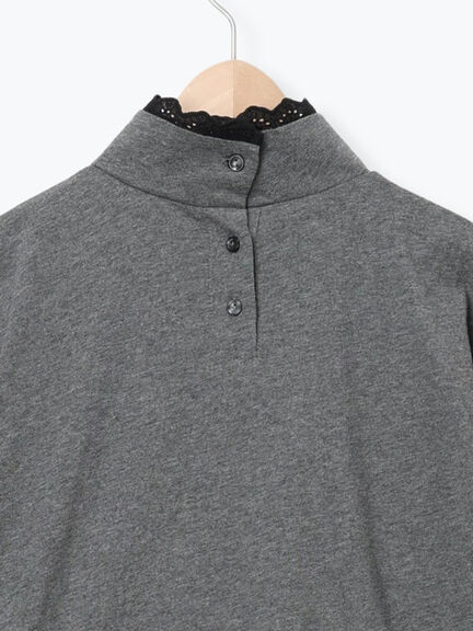 【保温加工】衿レース重ね着風タートルインナー（オフホワイト/チャコールグレー/ピンク/ベージュ）｜Samansa Mos2（サマンサ モスモス）通販