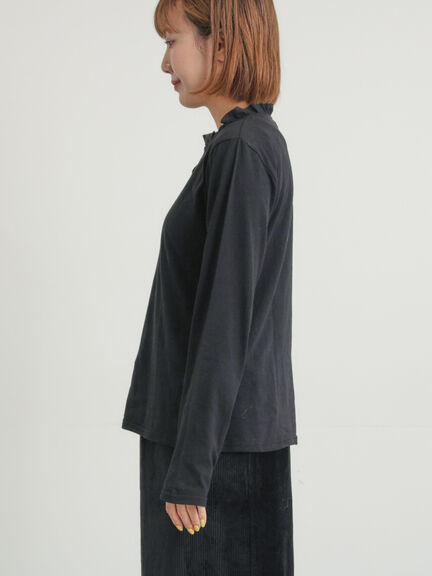 ◎襟フリルカットソー（オフホワイト/グレー/ブラック/ベージュ）｜Samansa Mos2（サマンサ モスモス）通販