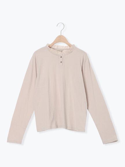 ◎襟フリルカットソー（オフホワイト/グレー/ブラック/ベージュ）｜Samansa Mos2（サマンサ モスモス）通販