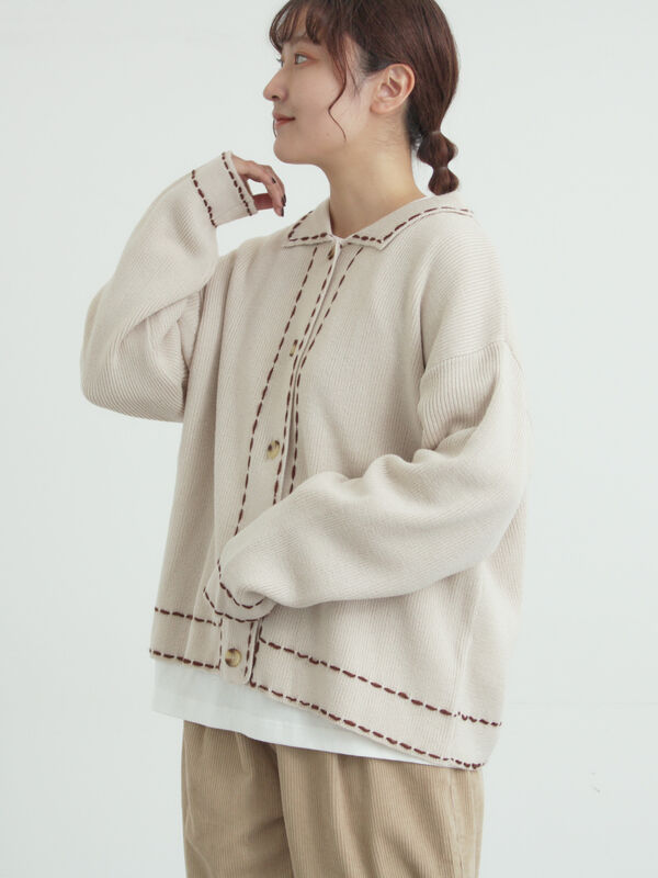 ◎ステッチカーディガン（キナリ）｜Samansa Mos2（サマンサ モスモス）通販