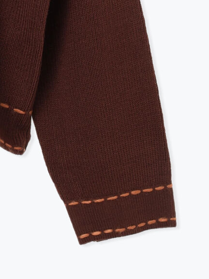 ◎ステッチカーディガン（ブラウン/ブルー/キナリ）｜Samansa Mos2（サマンサ モスモス）通販