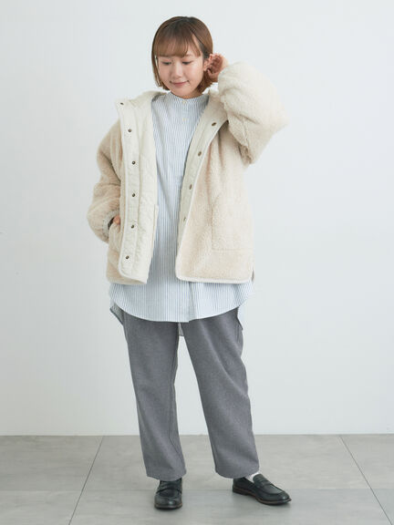 【保温加工】チュニック（オフホワイト/チャコールグレー/ブルー/ネイビー）｜Samansa Mos2（サマンサ モスモス）通販