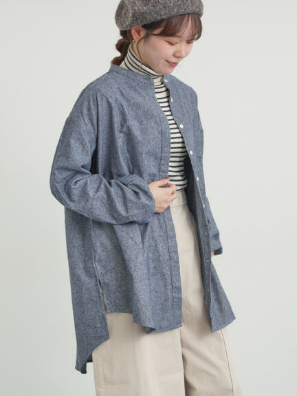 【保温加工】チュニック（オフホワイト/チャコールグレー/ブルー/ネイビー）｜Samansa Mos2（サマンサ モスモス）通販