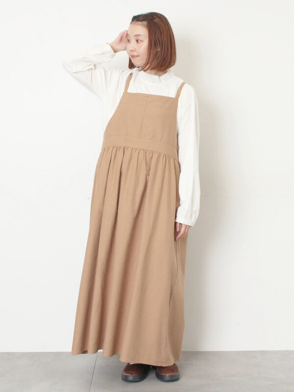 セール】 【保温加工】襟レースブラウス（オフホワイト