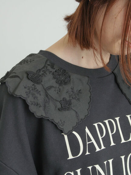 裏毛3Dレース襟付きスウェット（オフホワイト/グレー/ブラック/ブラウン）｜Samansa Mos2（サマンサ モスモス）通販