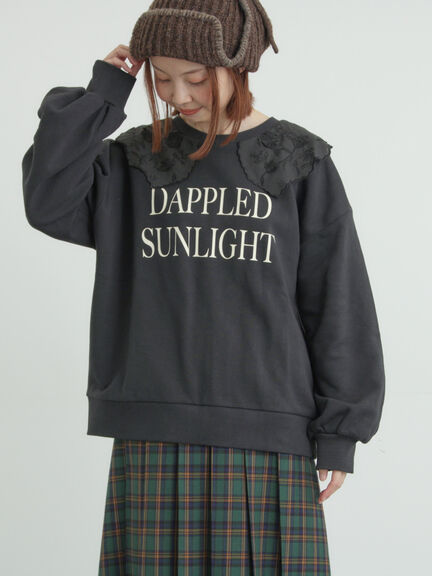 裏毛3Dレース襟付きスウェット（オフホワイト/グレー/ブラック/ブラウン）｜Samansa Mos2（サマンサ モスモス）通販