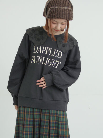 裏毛3Dレース襟付きスウェット（オフホワイト/グレー/ブラック/ブラウン）｜Samansa Mos2（サマンサ モスモス）通販