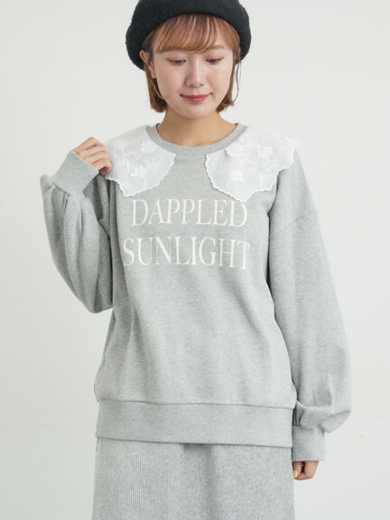 裏毛3Dレース襟付きスウェット（オフホワイト/グレー/ブラック/ブラウン）｜Samansa Mos2（サマンサ モスモス）通販