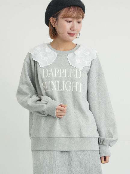 裏毛3Dレース襟付きスウェット（オフホワイト/グレー/ブラック/ブラウン）｜Samansa Mos2（サマンサ モスモス）通販