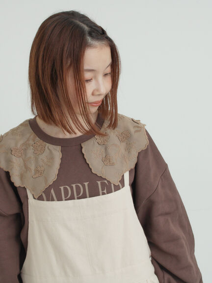 裏毛3Dレース襟付きスウェット（オフホワイト/グレー/ブラック/ブラウン）｜Samansa Mos2（サマンサ モスモス）通販