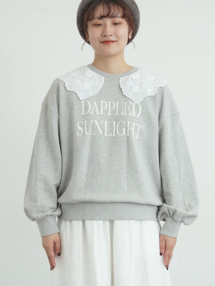 裏毛3Dレース襟付きスウェット（オフホワイト/グレー/ブラック/ブラウン）｜Samansa Mos2（サマンサ モスモス）通販