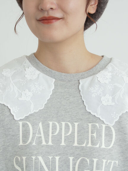 裏毛3Dレース襟付きスウェット（オフホワイト/グレー/ブラック/ブラウン）｜Samansa Mos2（サマンサ モスモス）通販