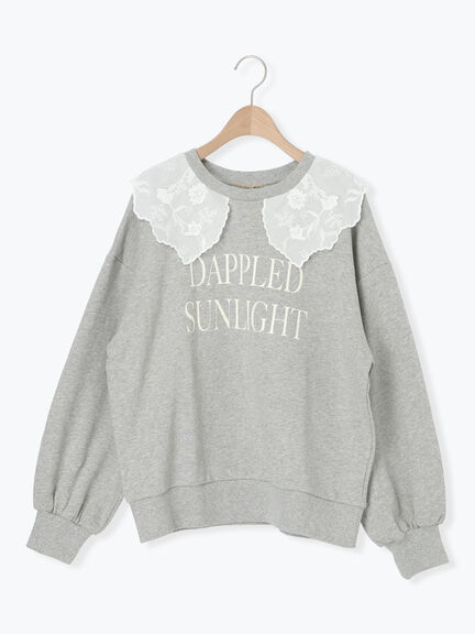 裏毛3Dレース襟付きスウェット（オフホワイト/グレー/ブラック/ブラウン）｜Samansa Mos2（サマンサ モスモス）通販