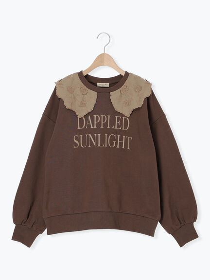 裏毛3Dレース襟付きスウェット（オフホワイト/グレー/ブラック/ブラウン）｜Samansa Mos2（サマンサ モスモス）通販