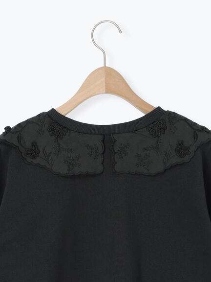 裏毛3Dレース襟付きスウェット（オフホワイト/グレー/ブラック/ブラウン）｜Samansa Mos2（サマンサ モスモス）通販