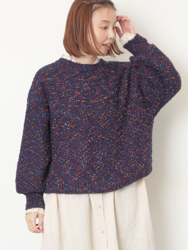 ぽこぽこヤーン前後2WAYニット（ネイビー）｜Samansa Mos2（サマンサ モスモス）通販