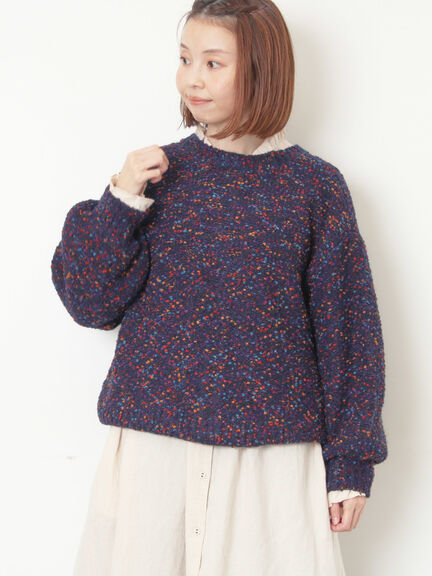 ぽこぽこヤーン前後2WAYニット（レッド/ベージュ/ネイビー）｜Samansa Mos2（サマンサ モスモス）通販