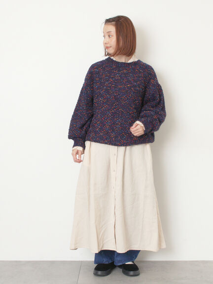 ぽこぽこヤーン前後2WAYニット（レッド/ベージュ/ネイビー）｜Samansa Mos2（サマンサ モスモス）通販