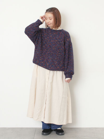 ぽこぽこヤーン前後2WAYニット（レッド/ベージュ/ネイビー）｜Samansa Mos2（サマンサ モスモス）通販