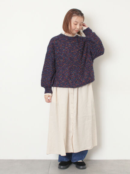 ぽこぽこヤーン前後2WAYニット（レッド/ベージュ/ネイビー）｜Samansa Mos2（サマンサ モスモス）通販