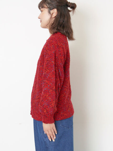 ぽこぽこヤーン前後2WAYニット（レッド/ベージュ/ネイビー）｜Samansa Mos2（サマンサ モスモス）通販