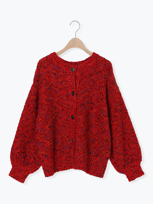 セール】 ぽこぽこヤーン前後2WAYニット（レッド/ベージュ/ネイビー