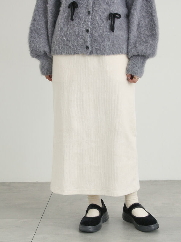 カットコーデュロイナロースカート（クリーム）｜Samansa Mos2（サマンサ モスモス）通販