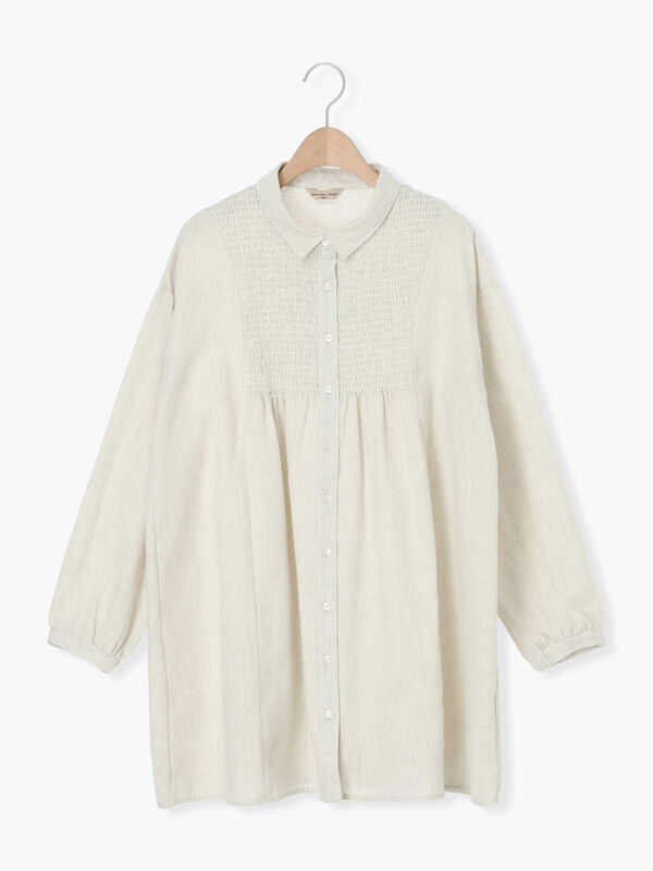 シャーリング切替チュニック（グレー）｜Samansa Mos2（サマンサ モスモス）通販