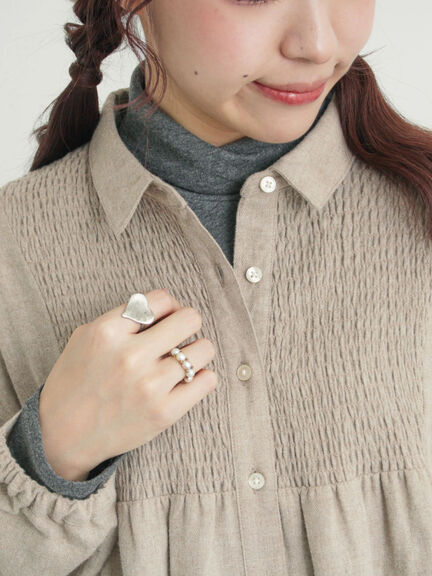 シャーリング切替チュニック（グレー/チャコールグレー/モカ/ミント）｜Samansa Mos2（サマンサ モスモス）通販