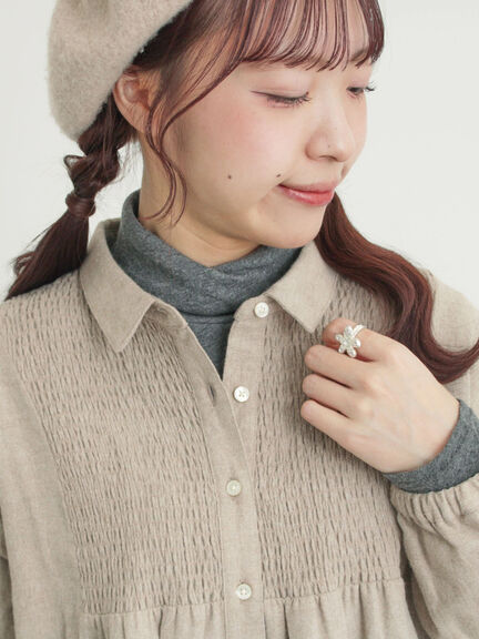 シャーリング切替チュニック（グレー/チャコールグレー/モカ/ミント）｜Samansa Mos2（サマンサ モスモス）通販