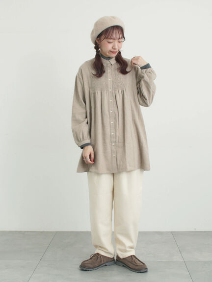 シャーリング切替チュニック（グレー/チャコールグレー/モカ/ミント）｜Samansa Mos2（サマンサ モスモス）通販