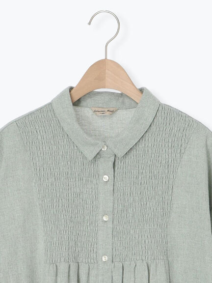 シャーリング切替チュニック（グレー/チャコールグレー/モカ/ミント）｜Samansa Mos2（サマンサ モスモス）通販